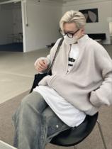 NECOYEP2021 autumn and winter New National tide high street loose shoulder zipper sweater couple ins cardigan coat