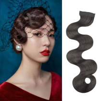 Vintage hand push corrugated bangs hair piece costume wig Cheongsam studio pull flower hair bag Wave wig bangs piece female