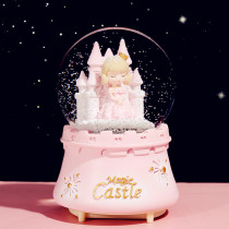 Dream Castle Princess Crystal Ball Music Box Girl 10th Birthday Gift New Years Day Hand-cranked music box girl