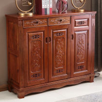 Chinese style solid wood antique carved camphor wood shoe cabinet two three four door storage storage storage porch Cabinet full entry cabinet