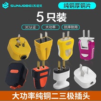 10 pure copper 2-pin 10A plug two-pin plug Wire two-pin 16A two-pole single-phase plug two-item plug