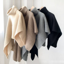 Autumn and winter 2021 shawl high collar irregular cloak warm thick coat scarf Korean version of wild fashion tide