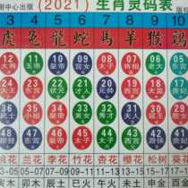 2021 Six Color 12 Zodiac Card Hong Kong Taiwan Macau General Wave Five-Line Reference Table