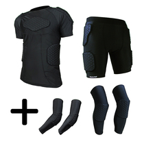 Goalkeeper protective clothing Goalkeeper clothing suit Anti-collision short-sleeved clothing Shorts Knee pads Elbow pads helmet Rugby anti-collision clothing