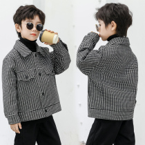 2022 new childrens clothing Han edition fashion trends CUHK Tong Great Clothes Inglén Wind Boy Plaid Jacket