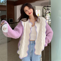 Jacket Woman Spring Autumn Winter 2021 New Sweater Cardigan Design Sensation Small Crowd Gentle Wind-Knit Cardigan Outwear Outside