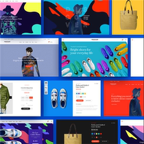 English men and women clothing foreign trade e-commerce web site stencil Taobao home furnishing poster template PS design material