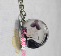 Crystal Image Crystal photo souvenir custom pendant pendant round mobile phone keychain necklace