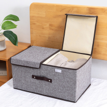 Storage box Fabric cotton and linen finishing box Underwear household storage box Wardrobe artifact large foldable clothes box