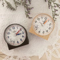 Japan SEIKO Seiko cute mute student childrens alarm clock luminous imitation wood resin teaching clock 168