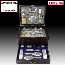 Japan Meiji period ArthurBond sterling silver handmade calamus dressing travel 27 sets