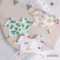 Baby round mouth pure cotton baby saliva towel anti-puff milk suction 360 degrees Rotatable Around Pocket Waterproof Cute Styling