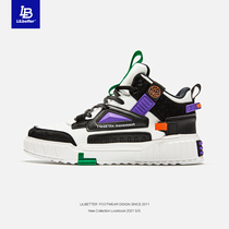 Lilbetter High Helped Board Shoes Men 2022 Spring 100 Hitch Color Thick Bottom Heightening Sports Casual Shoe Boomer Shoes Man