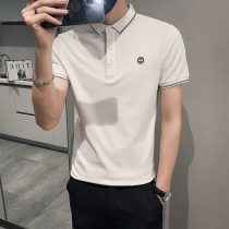 Summer short-sleeved polo shirt mens tide brand ins lapel half-sleeved T-shirt 2021 new net red summer half-sleeved undershirt