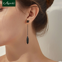 Corsge Earrings 2021 New Earrings Womens Face Skinny Senior Feel Black Earrings Woman Exploits Temperament Earrings Woman
