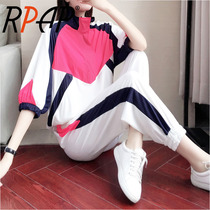 RPAP light luxury brand sports and leisure suit womens new loose Korean fashion three-point sleeve sweater two-piece tide