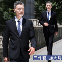Dad suit suit suit mens three-piece middle-aged and elderly casual suit professional dress best man clothing wedding dress
