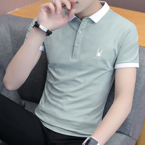 Summer trend Korean version of the shirt collar short-sleeved POLO shirt 2021 new has led the short-sleeved T-shirt mens lapel clothes
