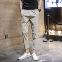 Summer mens casual pants Korean fashion slim ankle-length pants mens pants 9 points pants mens pants