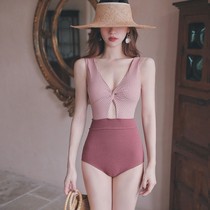 Swimsuit womens summer swimsuit 2021 new sexy one-piece bikini seaside vacation belly cover thin hot spring swimsuit