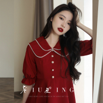 Pregnant Woman Toast Bride 2022 New Summer Engagement Dress Wedding Dress Wedding Gown Woman Red Back Door Veil