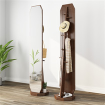 Mirror full-body solid wood full-length mirror Shaped floor-to-ceiling bedroom household small household rotating coat rack Fitting mirror one