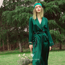 PINCO VON heavy silk robes female 100% silkworm silk morning robe French brand pajamas birthday gift