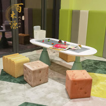 Light luxury sales department model room childrens area furniture creative small animal tables and chairs early education center training chair customization