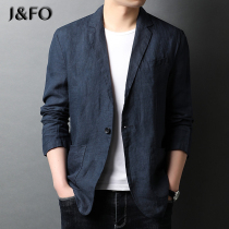 Thin linen suit mens spring and autumn small suit business leisure trend single West mens coat jacket