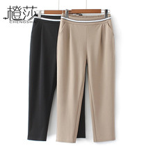 New mom Spring dress pants 40 years old 50 Women in small foot casual pants elastic in older women Summer clothes 80% pants