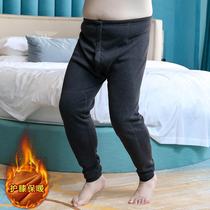 Winter plus velvet padded knee warm pants male fat man wearing fat plus base trousers hot pants velvet pants