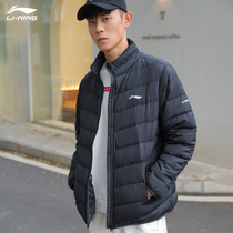 Li Ning ultra light down clothes mens 2022 new spring stand-up collar Thickened Short zipper cotton suit Machia jacket woman