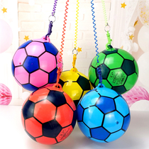 Child Chain Sub Football Watermelon Ball Cartoon Ball Inflatable Toy Blue Ball Pat Elastic Ball Movement With Pull Rope Leather Ball