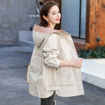 Autumn coat 2021 new female Korean version of loose short tooling jacket baseball uniform student spring and autumn trench coat tide