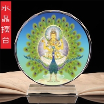 Buddha mother big peacock Ming King Buddha Statue portrait Fate Peacock Big Ming King Buddha statue painting Thangka figure crystal table worship