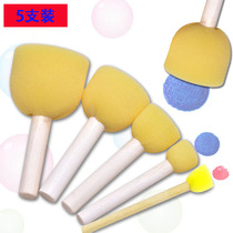 Childrens mushroom head material topography diy round kindergarten graffiti sponge brush painting seal art tool