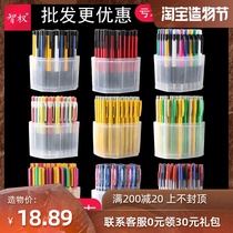 120pcs pressing action ballpoint pen office teacher blue red black atomic oil refill wholesale students cute creative