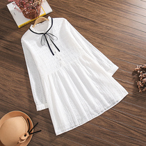 2021 Autumn Cotton Maternity Blouse Long Pregnant Women Autumn Top Blouse White Spring and Autumn base shirt Long Sleeve