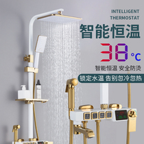 Mona Lisa platinum all copper shower shower set home constant temperature hot and cold water mixing valve nozzle toilet lift