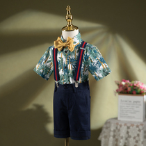 2021 new male baby dress small suit children flower girl wedding boy small suit British suit summer
