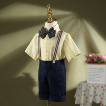 Mens treasure birthday dress 2021 summer new small suit boys English children flower girl gentleman suit