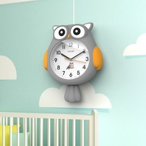 Clock cartoon wall clock childrens room silent home kindergarten cute swing cat bedroom owl quartz toddler