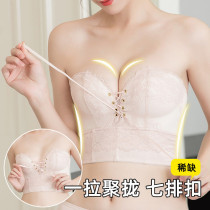 Strapless underwear womens small breasts gather non-slip thick anti-gown dress suspenders