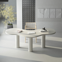 Nordic solid wood curved computer designer desk Office desk Irregular desk Simple modern workbench Long table