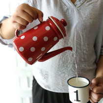High-grade 1 1L enamel coffee pot Enamel kettle Oil pot Enamel cold water teapot Universal induction cooker gas heating