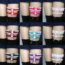 Foot ring soft sister sexy bow bridal garter belt sexy temptation lace leg ring leg ring choker female