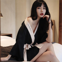 Sexy pajamas premium feel suspender nightdress women ice silk long nightgown bathrobe morning robe two-piece houseclothes summer