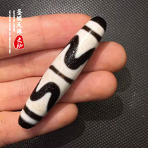 Natural Tibetan genuine agate old high oil to pure black and white double wire Tiger tooth small celestial beads with beads pendant bracelet necklace