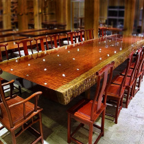 Okamba flower solid wood large board boss tea table 2 meters log large board table and chair combination large desk conference table spot
