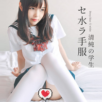 Sailor suit student girl womens suit basic jk uniform skirt genuine pure orthodox white three jks uniforms